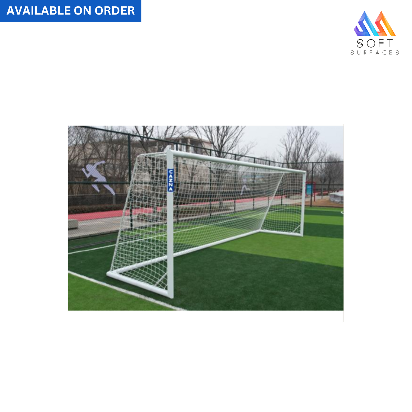 SS-ALU80 made, 5*3m soccer goal,
freestanding design, with net hook and net.