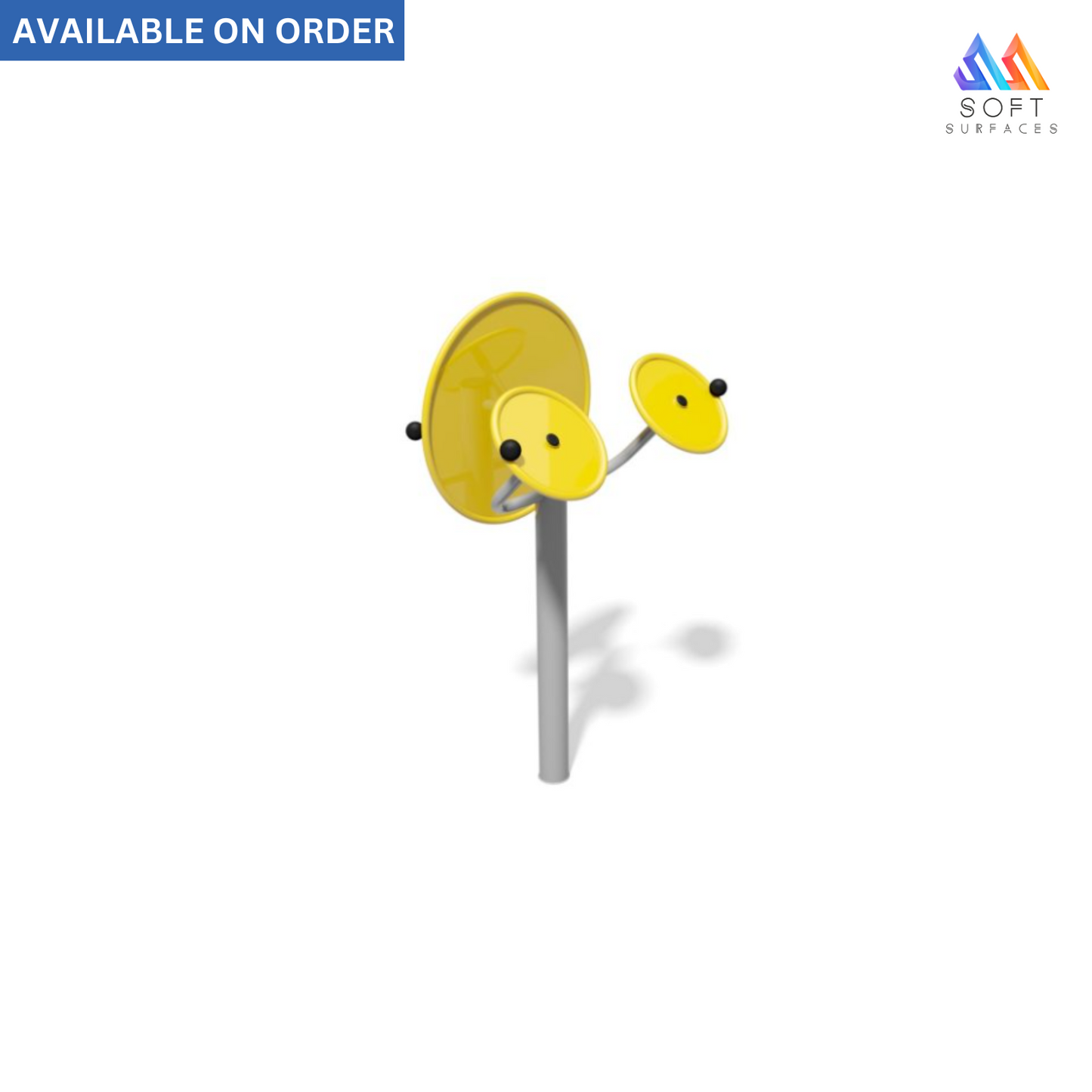 A yellow and black punching bag stand with a round base and a vertical pole, designed for boxing and martial arts training equipment.