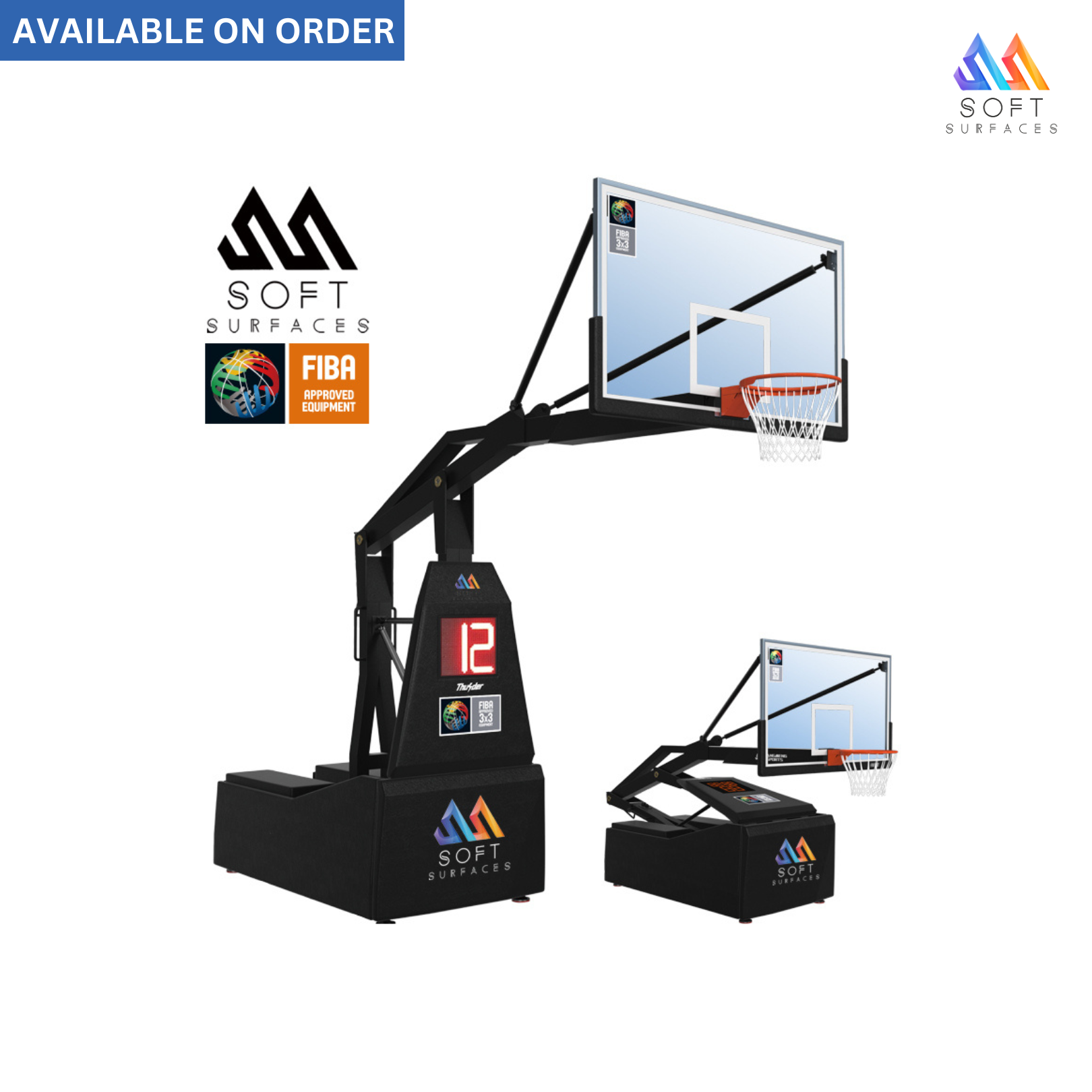 Portable Spring Fold Basketball With Wheels Basketball Hoops 3x3 ...