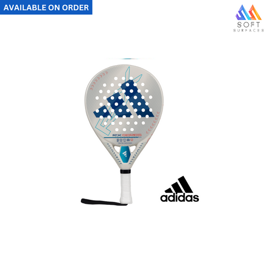 Adidas RX Series Light 3.4 padel racket with a round shape, featuring a blue and white color scheme with the Adidas logo, available on order.