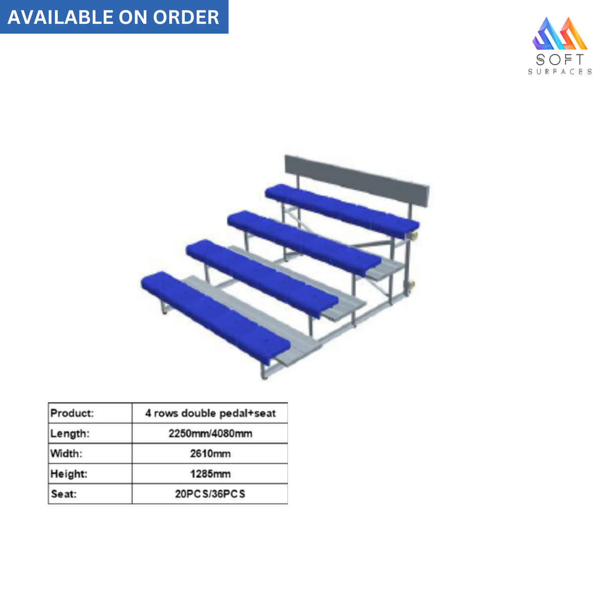 4 Rows Double Pedal + Seat – SoftSurfaces