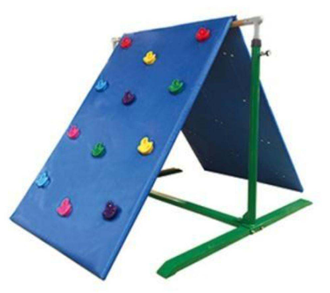 Rock climbing surface and horizontal bars