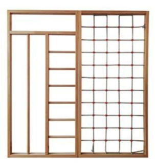 Wooden climbing frame
