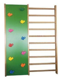 Rock wall and wall bars combination