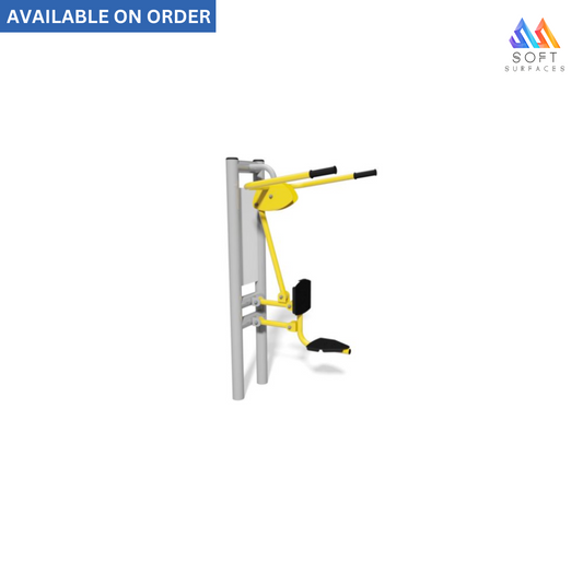 A gymnastics upper binder on the pylon, primarily yellow and gray in color, designed for use in gymnastics training.